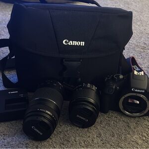 Canon Black Camera Set with Bag and Lenses
